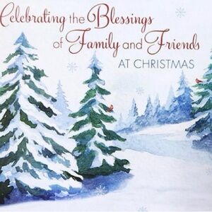 Elegant Christmas Card with Snowy Trees